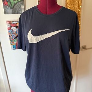 Nike Navy Tee with White Swoosh